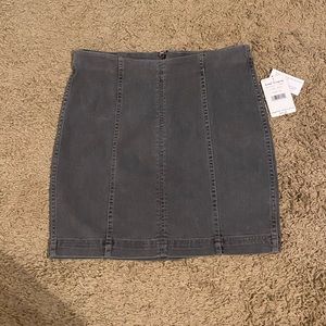 NWT Free People Gray Denim Skirt Size 10